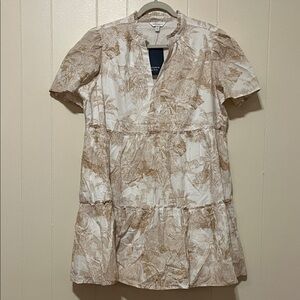Crown & Ivy woman’s Dress - White and Tan Floral
